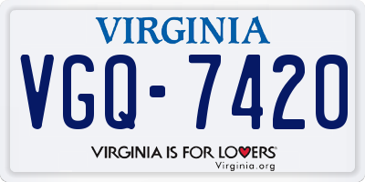 VA license plate VGQ7420