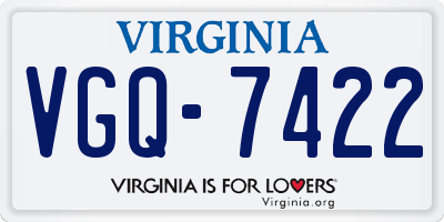 VA license plate VGQ7422
