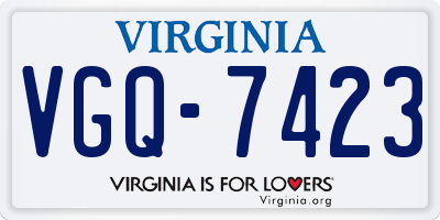 VA license plate VGQ7423
