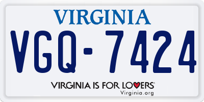 VA license plate VGQ7424