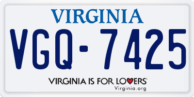 VA license plate VGQ7425
