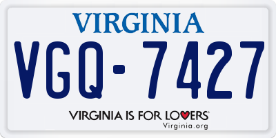 VA license plate VGQ7427