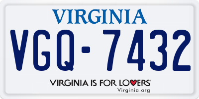 VA license plate VGQ7432