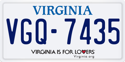 VA license plate VGQ7435