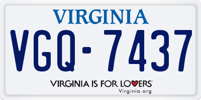 VA license plate VGQ7437