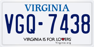 VA license plate VGQ7438