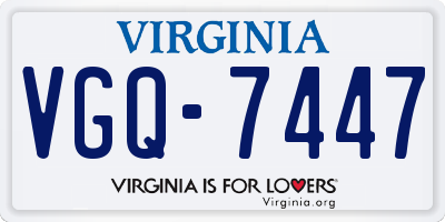 VA license plate VGQ7447