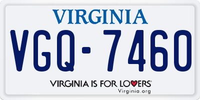 VA license plate VGQ7460