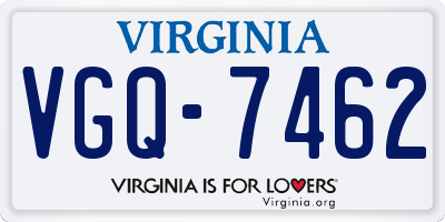 VA license plate VGQ7462