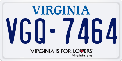 VA license plate VGQ7464