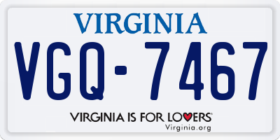 VA license plate VGQ7467