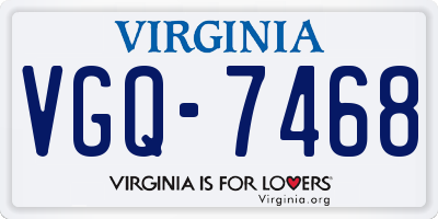 VA license plate VGQ7468
