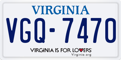 VA license plate VGQ7470