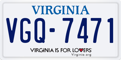 VA license plate VGQ7471