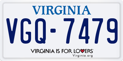 VA license plate VGQ7479