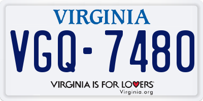 VA license plate VGQ7480