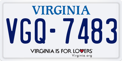 VA license plate VGQ7483