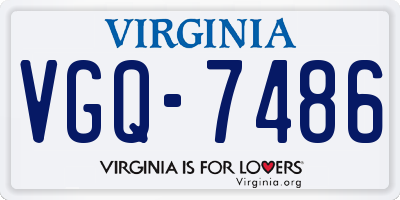 VA license plate VGQ7486