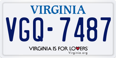 VA license plate VGQ7487
