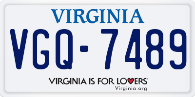 VA license plate VGQ7489