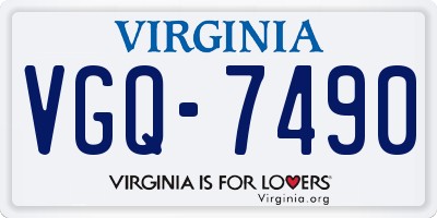 VA license plate VGQ7490