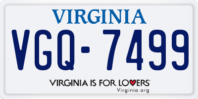 VA license plate VGQ7499