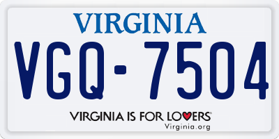 VA license plate VGQ7504