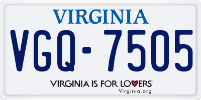 VA license plate VGQ7505