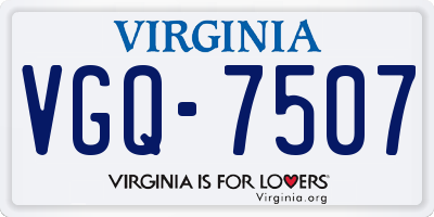 VA license plate VGQ7507