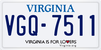 VA license plate VGQ7511
