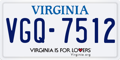 VA license plate VGQ7512