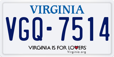 VA license plate VGQ7514
