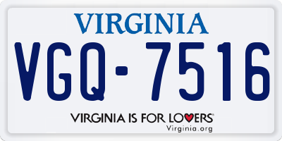 VA license plate VGQ7516