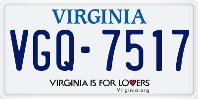 VA license plate VGQ7517