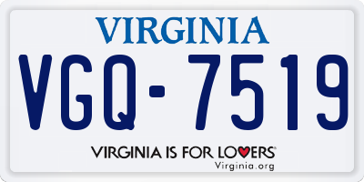 VA license plate VGQ7519