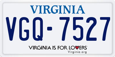 VA license plate VGQ7527