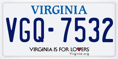 VA license plate VGQ7532