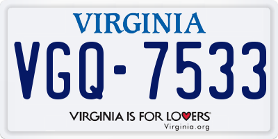 VA license plate VGQ7533