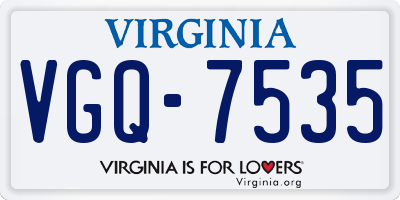 VA license plate VGQ7535