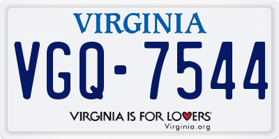 VA license plate VGQ7544