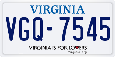 VA license plate VGQ7545
