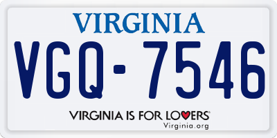 VA license plate VGQ7546