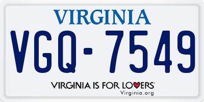 VA license plate VGQ7549