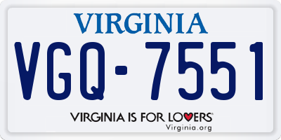 VA license plate VGQ7551