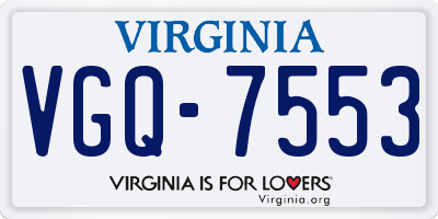 VA license plate VGQ7553