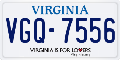 VA license plate VGQ7556
