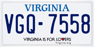 VA license plate VGQ7558