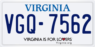 VA license plate VGQ7562