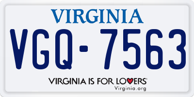 VA license plate VGQ7563