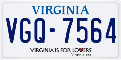 VA license plate VGQ7564